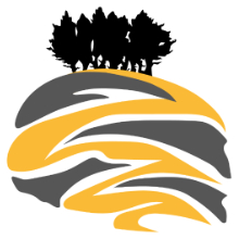 illustration of mayhill with a winding path leading upto a clump of trees planted for queen victoria's golden jubilee